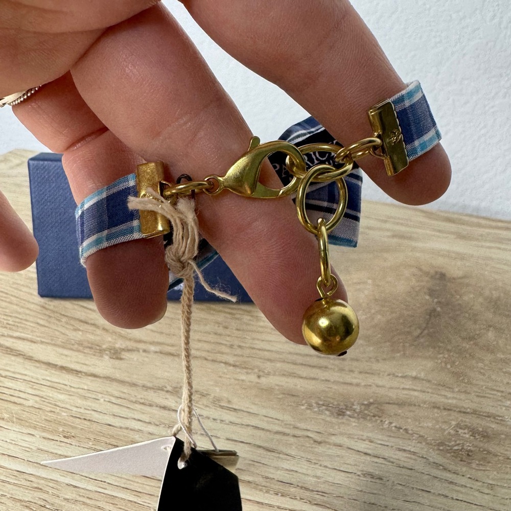 Kiel James Patrick x Brooks Brothers Bracelet Blue and White Plaid Bow Tie NWT - Picture 8 of 12